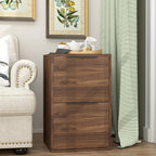FATIGOS 2 Drawer File Cabinets, Wood File Cabinet with Hanging Bar for Letter Size, Under Desk Drawer, Small File Cabinets for Home Office, Dark Walnut