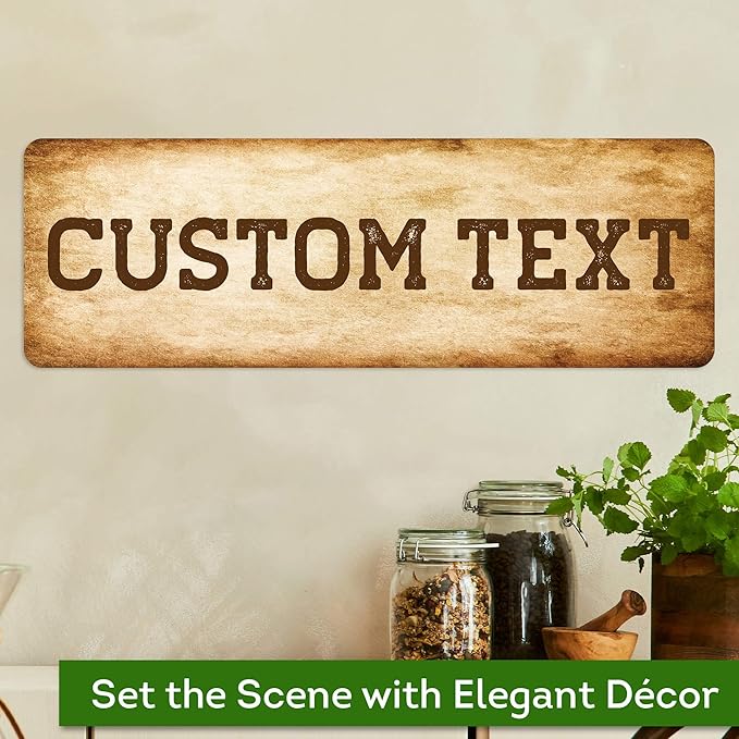 Custom Sign, Custom Street Sign, 11 Font Colors, 13 Font Styles, 4 Hole Options, 22 Sizes, 6x18 Inches, Rust Free DiBound, Fade Resistant, Made in USA by My Sign Center (Vintage)