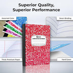 Rosmonde 50 Pack Bulk Composition Notebooks College Ruled, 200 Pages (100 Sheets), 9-3/4 x 7-1/2, Bulk School Supplies, Bulk College Ruled Notebooks, Bulk Assorted Colors Marble Notebooks for School
