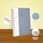 Spiral Notebook-5.75" x 8.125" College Ruled Journal with Inner Pockets and 160 Pages,PU Leather Cover Business Journal, Twin-Wire Binding Notebook Perfect for Office & Home School Supplies 2 pack Reefblue/Pink