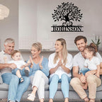 Personalized Family Tree Metal Sign Custom Last Name Sign Tree of Life Wall Art Family Name Wall Decor Custom Metal Wall Sign Anniversary Decoration Personalized Home Decor Gift Idea