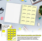 1 Pack Visitor Badges with Carbon Copy Visitor Stickers Letter Size Visitor Log Book Protecting Privacy Pages Register Book Business Guest Name tag for School Clinics Church 450 Badges 60 Memo Pages