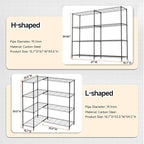 M MZG 4 Tiers Storage Shelves Load 1200LBS, Metal Shelving Wire Metal Shelving Unit Shelves for Storage Adjustable Garage Shelving for Pantry Kitchen Garage Black 15.8" D x 33.5" W x 59.5" H