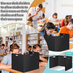 24 Pcs Desk Dividers for Students 14 × 17.5 × 14 Inch Plastic Durable and Waterproof Privacy Folders Shields Test Dividers with Classroom Privacy Boards for School Study Teacher Supplies (Black)
