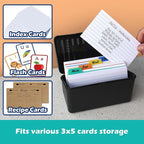 Olivo Index Card Holder Box 3x5 Flash Note Card Holder Storage File Box Organizer Case for 3"x5" Cards, 4 Colors Pack