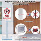 VAIIGO 3 Pack Heavy Duty Standing Sign Holder 11x17 Inch - Pedestal Floor Sign Stand with Weighted Base - Vertical & Horizontal Poster/Menu Display Stands for Indoor/Outdoor Advertising, Silver