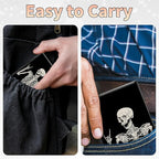 BWEGRHE Slim Credit Card Holder, Skull Skeleton RFID Blocking Metal Wallet for Men & Women, Aluminum Minimalist Hard Case Pocket-Sized Business Cards Organizer (Fits Up to 10 Cards)