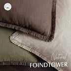 Foindtower Set of 2 Decorative Linen Fringe Throw Pillow Covers Boho Farmhouse Cushion Cover with Tassels Soft Accent Pillowcase for Couch Sofa Bed Living Room Home Decor,18×18 Inch,Reddish Brown