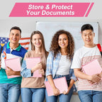 0.5-inch 3-Ring Binder with 2 Interior Pockets, 0.5'' Basic Binders Holds US Letter Size 8.5'' x 11''for Office/Home/Back to School, 6 Pack (Pink)