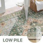 GENIMO 2x7 Runner Rugs for Hallway, Machine Washable Non Slip Vintage Rugs, Low Pile Lightweight Soft Print Rug for enrtyway, Corridor, Home Office, Kitchen,Sage Green