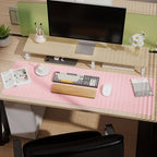 Aothia Leather Desk Pad Protector, Office Desk Mat, Large Mouse Pad, Laptop Desk Pad, Non-Slip PU Leather Desk Blotter, Waterproof Desk Writing Pad for Office and Home (Pink, 47" x 17")