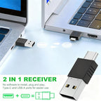 2 in 1 USB Type C Presentation Clicker with Green Pointer, Rechargeable Wireless Presenter for PowerPoint Presentation Pointer PPT Clicker, 2.4GHz Presenter Remote Slide Advancer for Computer MacBook