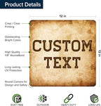 Custom Sign, Custom Street Sign, 11 Font Colors, 13 Font Styles, 4 Hole Options, 22 Sizes, 12x12 Inches, Rust Free DiBound, Fade Resistant, Made in USA by My Sign Center (Vintage)