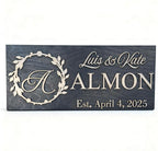 Custom Family Name Sign | Personalized Wooden Wedding Gift | Rustic Last Name Wood Plaque | Established Date Sign |Аnniversаrу (Almon Style)