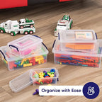 Superio Storage Bins with Lids, Clear Plastic Containers for Organizing, Stackable Totes, BPA Free, Odor Free, Organizer Boxes for Home, and Dorm (2 Pack, 28.5 Qt)