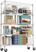 M MZG 5 Tiers Shelf 1750 lbs Steel Storage Shelving Utility Shelving Unit Steel Organizer Wire Rack for Home,Kitchen,Office,Garage Chrome 17.7" D x 47.2" W x 76.8" H