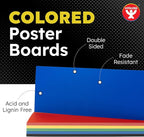 Hygloss Small Colored Poster Board 4x11 - 50 Assorted Standard Color Poster Boards Bulk Pack - Red, Yellow, Green, Blue, Black - 10 Pt. Thickness Poster Board Paper - Posterboard Multipack 4" x 11"