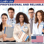 Claev - Horizontal Flexible and Tear Resistant Card Protector - Clear, 4x3 Inch, 50 Pack - Large Easy Open Plastic ID Name Badge Holders for Conferences, Conventions, Offices & Schools
