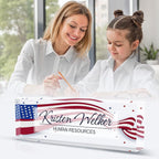 Personalized Name Plate for Desk Custom Acrylic Desk Name Plate Custom Employee Appreciation Gifts Office Gifts for Women, Men, Boss, Coworkers, Teacher, Nurse (Flag 2)