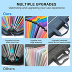 SEEKIND Heavy Duty Accordian File Organizer with Handle,26 Pockets Expanding File Folder, Portable Cloth Document Organizer Accordion File Keeper for Letter Size / A4 File, for Office, School-Teal …
