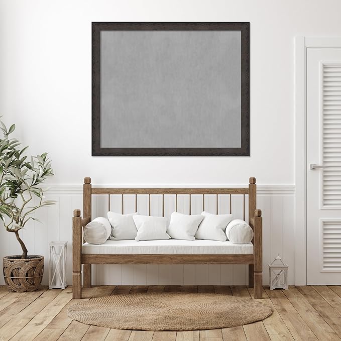 Amanti Art Black Framed Magnetic Board 45x53 Oversize Vision Board for use with Magnets, 100% Metal Sheet to Display Items as Office Decor or for Home Organization in mudroom, Kitchen or Kids Room