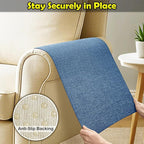 Couch Arm Covers, Waterproof Armrest Cover for Sofa, Armchair, Loveseat, Non-Slip Recliner Arm Cover, Sofa Arm Covers, Headrest Covers, Arm Chair Covers Set of 2 (Navy Blue, 24"×20")