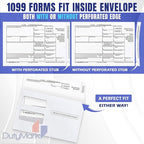 50 1099 Tax Envelopes Self-Seal Designed for printed 1099 Laser Forms - MISC - 1098-1099 R - DIV - INT, Double-Window Security For Quickbooks or Tax Software - 5 5/8 Inch x 9 Inch, 50 Envelopes