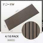 TO-TH Wood-Look Acoustic Wall Panels, 10 Pack 47.2” x 23.6” Sound Panels, Decorative Wood Panels for Wall Sound Dampening Panels for Home, Office, Basement, Walnut with Mitered Edges