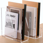 SANRUI Acrylic Magazine File Holders, Classroom Organization and Storage, Clear Bookend File Sorter, Desktop File Organizer 2-Pack