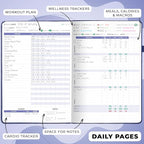 Clever Fox Fitness & Food Journal PRO – Daily Workout & Meal Planner for Women & Men – Exercise & Weight Loss Diary Notebook, 7.3x10.4” (Mystic Blue)