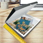 Golden State Art, Archival Folio Storage Box 11x14, Clamshell Design with Metal Edge, Preserve And Store Photos Documents Cards Prints Arts Crafts DIY, Gray