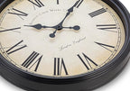 Bernhard Products Large Decorative Wall Clock 20 Inch Silent Non Ticking Battery Operated Quartz Vintage Stylish with Rustic Black Rim for Home Living/Dining Room Kitchen & Over Fireplace