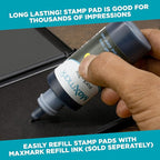 MaxMark Large Light Blue Stamp Pad - 4-1/4" by 7-1/4" - Premium Quality Felt Pad