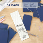Tenceur 54 Pcs Pocket Notebook Bulk Small 3x5 Inch Spiral Notepads Mini Top Bound Notebook with Lined 120 Pages Ruled Memo Pads for Office College Nurse Essentials Back to School Gift (Blue)