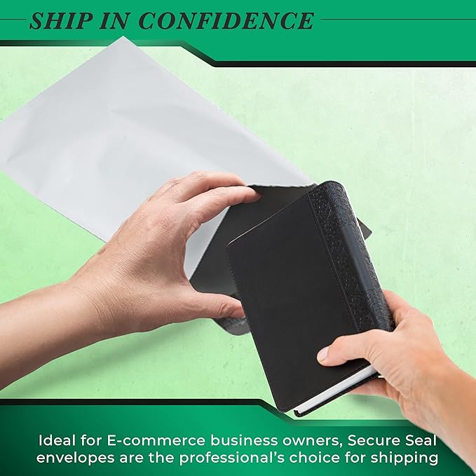1000 Pack Secure Seal White Poly Mailers Shipping Bags - Safe Shipping with 9x12 Mailers Poly Bags - E-Commerce Poly Bags for Shipping - Self Sealing 2 Mil Poly Shipping Envelopes