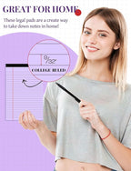 7pcs Small Legal Pads 5x8 Note Pads Purple Notepad College Ruled Notepad 5x8 Small Note Pad 5 x 8 Study Back 7 Pack Perforated 5x8 Legal Pad Narrow Ruled Purple Paper Pads 30 Sheets per Writing Pad