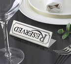 New Star Foodservice Stainless Steel Table Tent Sign (Silver (Reserved), 4.75"x 1.75" (Set of 6))