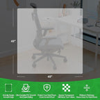 100pointONE Office Chair Mat for Hardwood Floors, Easy Glide Computer Chair Mat, Clear Floor Protector for Chairs 48" x 48"