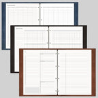 EMSHOI Undated Daily Planner - A4 Large To Do List Notebook Appointment Book for Productivity Time Management, with Hourly Planner Refills, Hardcover Binder Leather Journal - 240 Pages, 9.2x12