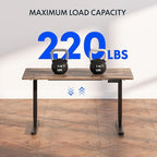 FlexiSpot E6 3-Stage Dual Motor Electric Standing Desk 48 x 30 Sit Stand Up Desk, Holds 220 lbs, Adjustable Height w/ Memory Presets, One-Piece Special Walnut Desktop & Black Frame, Ships in 2 Boxes
