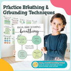 Mental Health Posters - 12 PCS (11"x14") - Coping Skills, Boundary Statements and Growth Mindset for Classroom, Therapy Office, Counseling Decor, Mental Health Gifts, School Counselor, Psych Supplies
