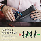 BWEGRHE Small Travel Wallets, Dance Skull Skeleton Slim Minimalist Front Pocket Wallet with Wristlet, RFID Blocking PU Leather Credit Card Holder with ID Window Change Purse for Men Women