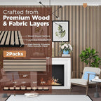 Avana Modern Acoustic Wood Wall Panels – 47.2 X 12.6 Inch White Oak Acoustic Panels 2 PCs – Wall Panels For Interior Wall Decor For Homes, Offices, Studios – Sturdy And Durable Wood Panels For Wall