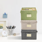 Vienrose Greeting Card Organizer Storage Box with 20 Removable Dividers, 84 Self-stick Labels, Perfect for Photos, Envelopes, Scrapbooking, Paper, Stickers Holder 1 Pack Beige
