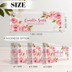 Personalized Name Plate for Desk, Custom Acrylic Desk Name Sign, Office Appreciation Gifts for Women Men Coworkers Boss Teacher Employee (Pink Rose)