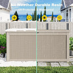 EasyUp 320 Gallon Deck Boxes Waterproof, Outdoor Large Storage Boxes with Lids, Outside Resin Storage Box & Deck Boxes for Patio, Garden Use(Gray)