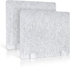 AMUSIGHT 2 Pack Acoustic Desk Dividers - 24" x 20" Freestanding Privacy Panels Set with Noise - Reducing Design Cubicle Sound Proof, Ideal for Office, Classroom, and Home (Silver Gray)