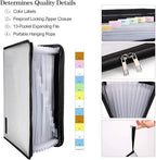 ENGPOW Expanding File Folder Important Document Organizer Fireproof and Waterproof Document Bag with A4 Size 13 Pockets Zipper Closure Non-Itchy Silicone Coated Portable Filing Wallet Pouch(Silver)