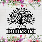 Personalized Family Tree Metal Sign Custom Last Name Sign Tree of Life Wall Art Family Name Wall Decor Custom Metal Wall Sign Anniversary Decoration Personalized Home Decor Gift Idea