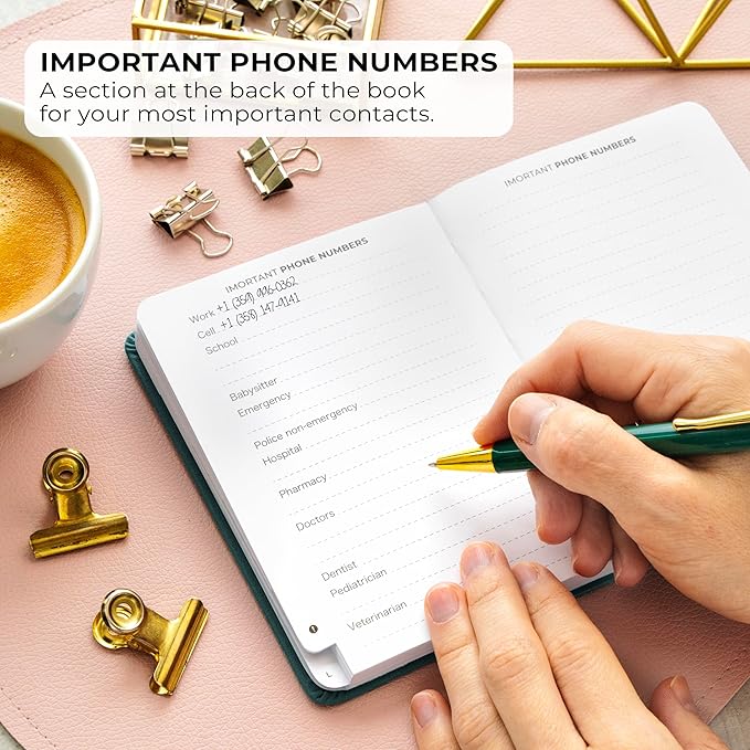 Clever Fox Address Book with alphabetic tabs - PU Leather Telephone and Address Book for Keeping Contacts Safe, Contact Organizer Journal, Small Size (4.0″ x 5.5″), Hardcover, Dark Teal